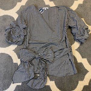 🔴 Dizzy Lizzy Gingham Plaid Wrap Ruffle Sleeve